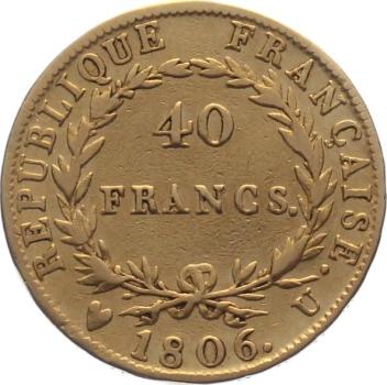Preview: Frankreich 40 Francs 1806 U - Napoleon Empereur